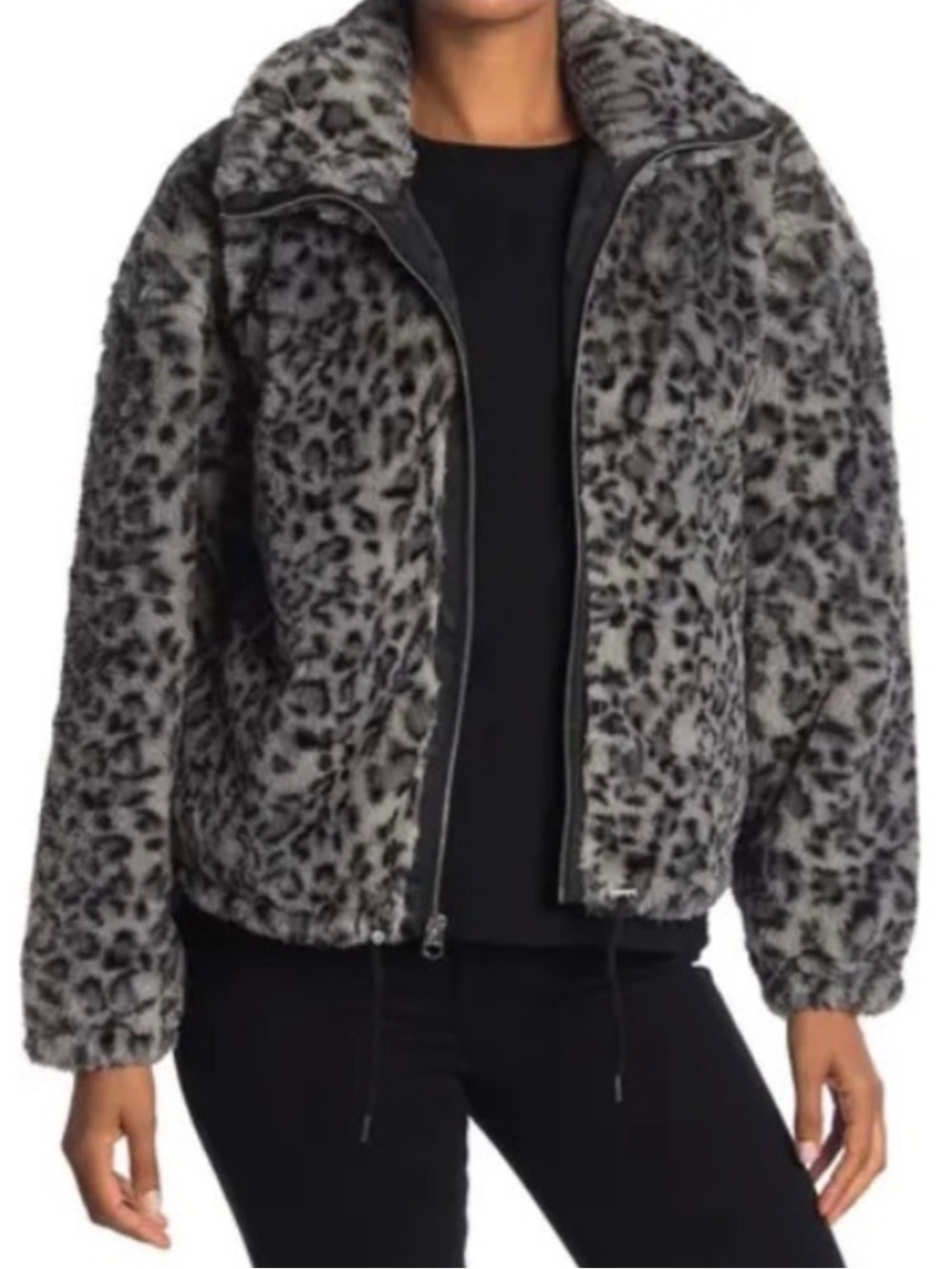 Lucky Brand Faux Fur Leopard Jacket - Medium